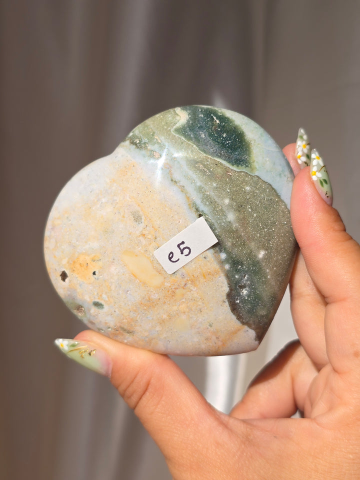 Sea Jasper Puffy Heart e5