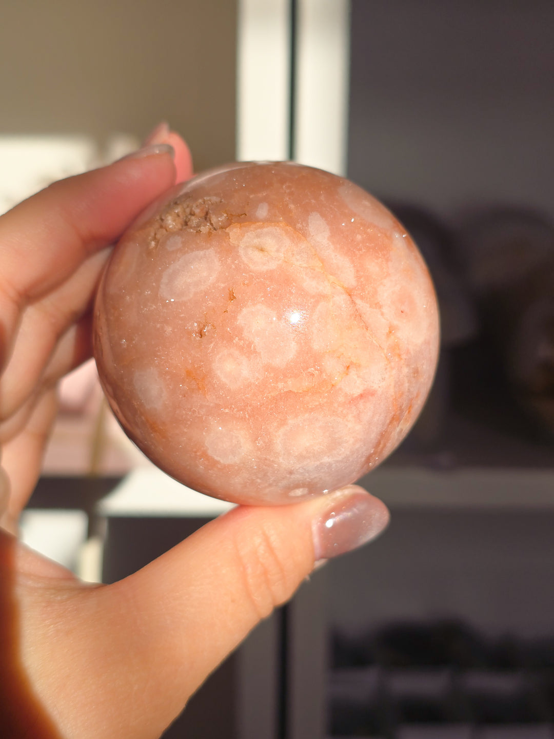 Pink Amethyst and Flower Agate (a)