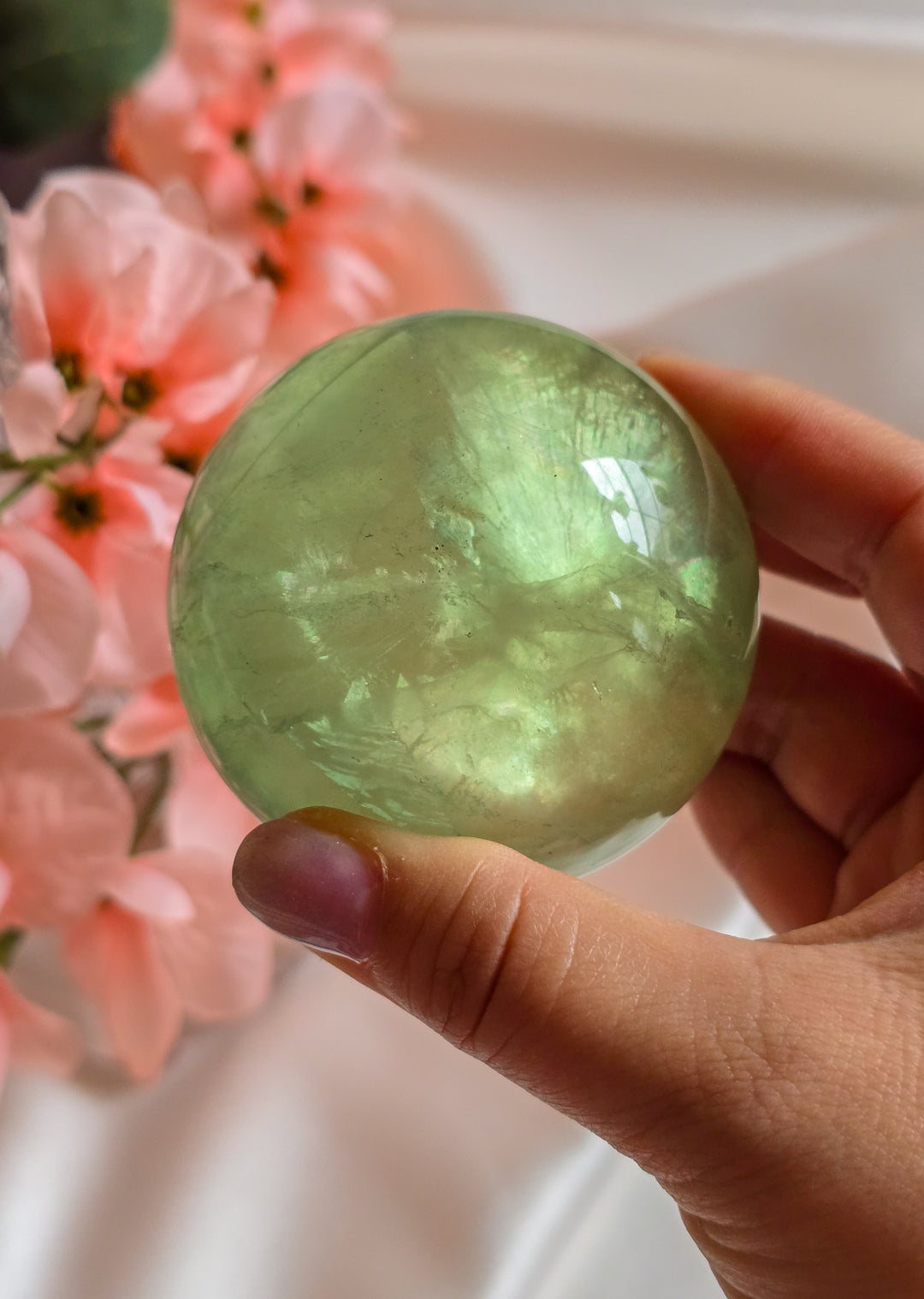 Green Apple 🍏 Fluorite Sphere b