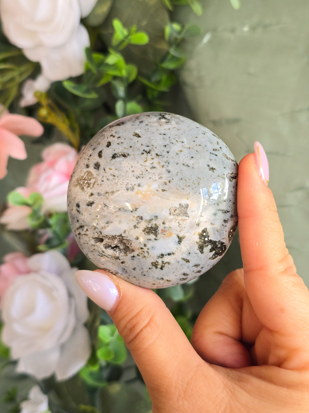 You Pick, Muted Pastel Sea Jasper Palm Stone