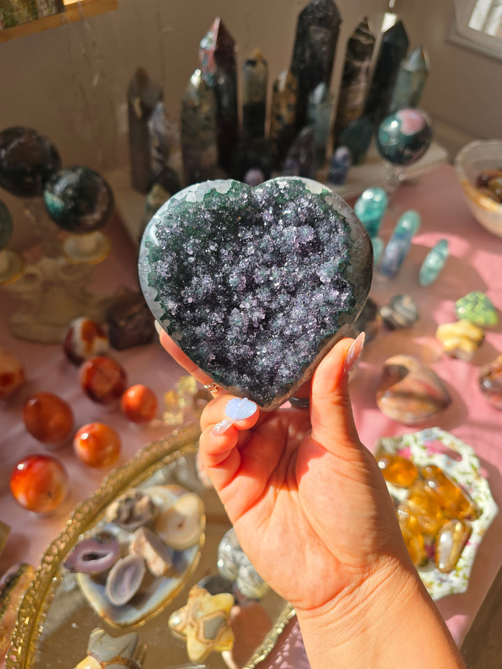 "Gothem City" Rainbow Amethyst Heart