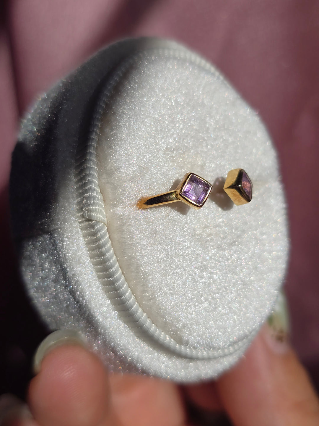 Elaine Amethyst Open Ring