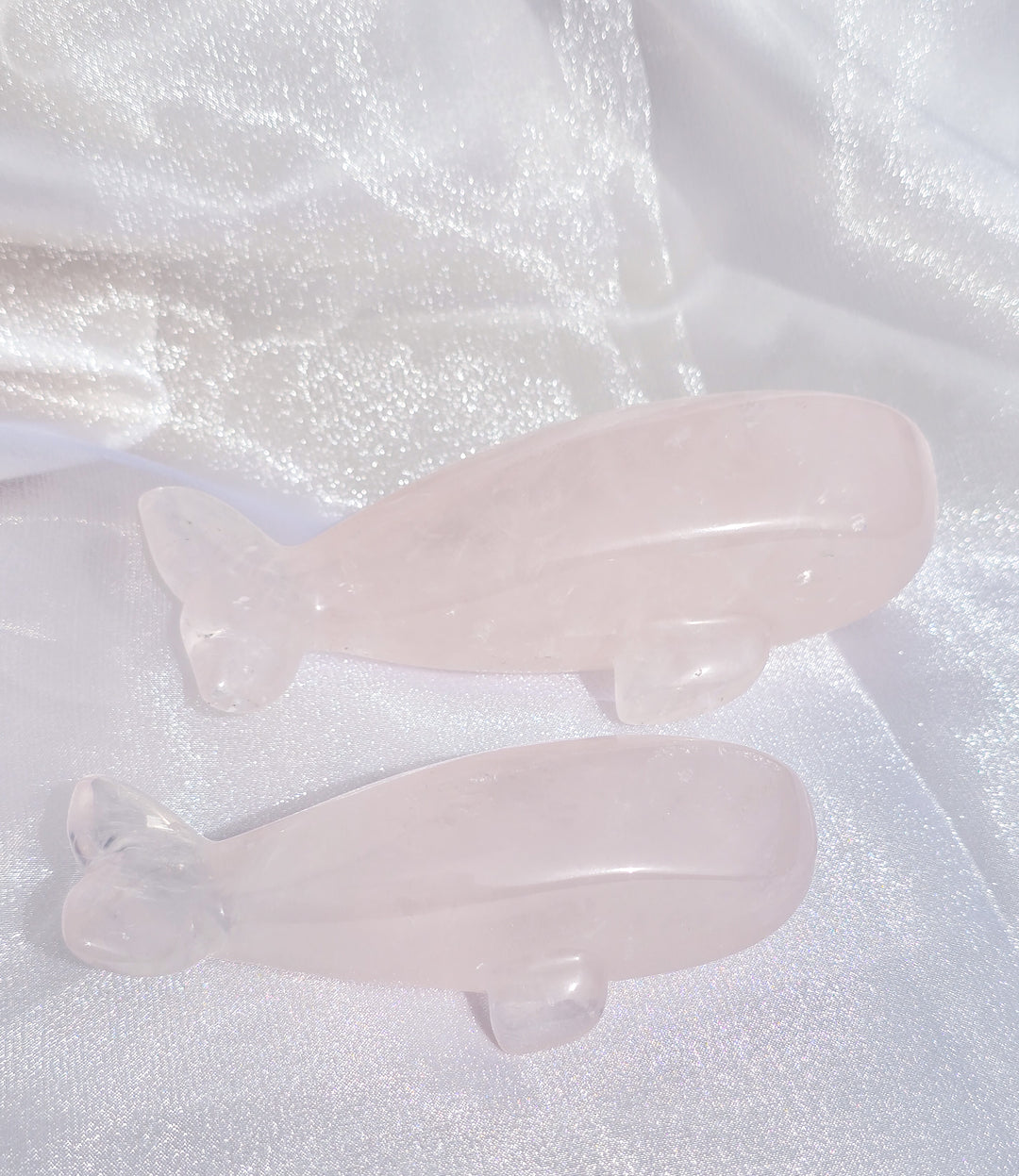 Brazilian Rose Quartz Whale Carving