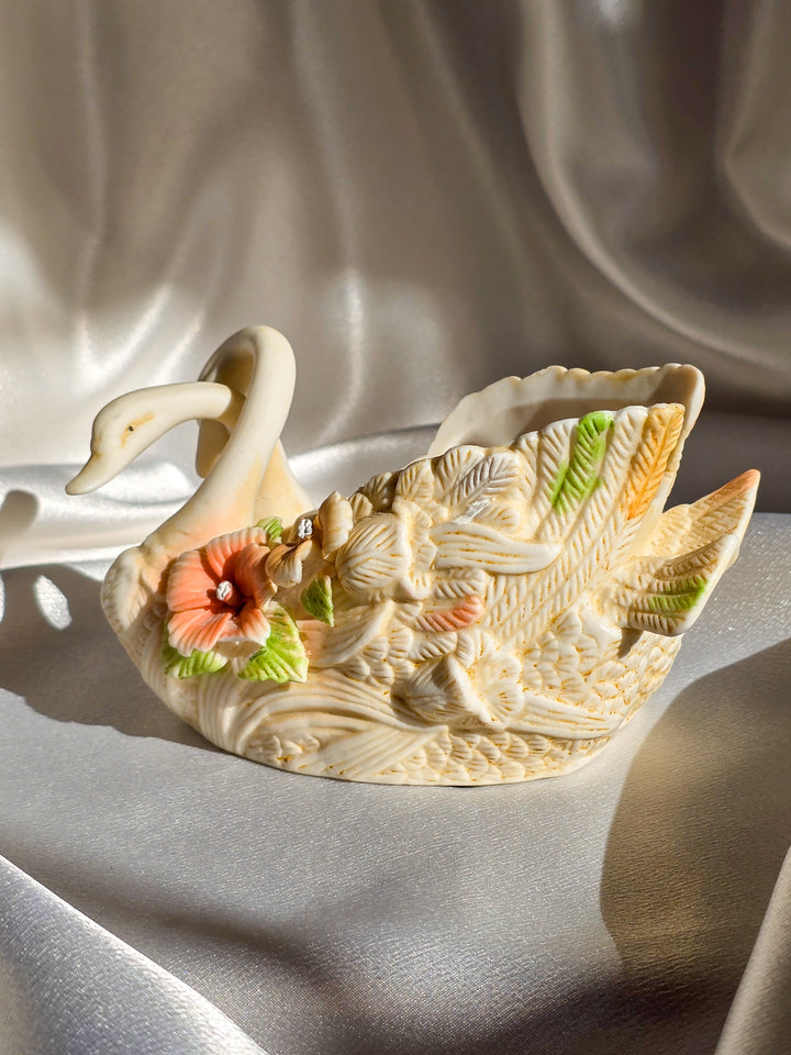 Vintage K's Collection Vera Porcelain Hugging Swans Dish