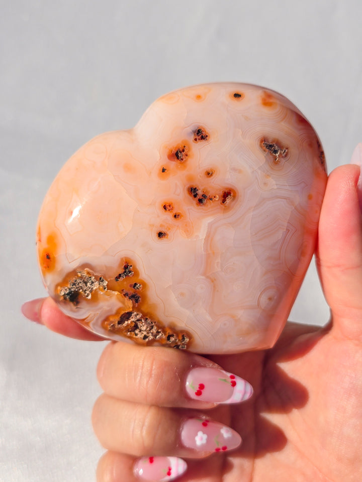 Pink Carnelian Heart
