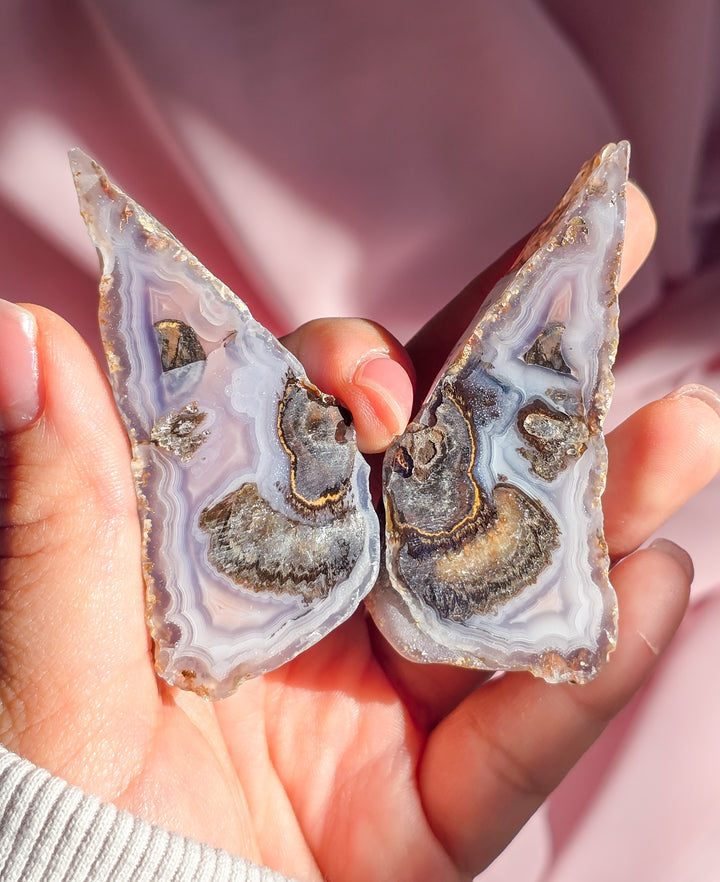 Green Lee Agate 🧚‍♀️ Pair "Idril" c