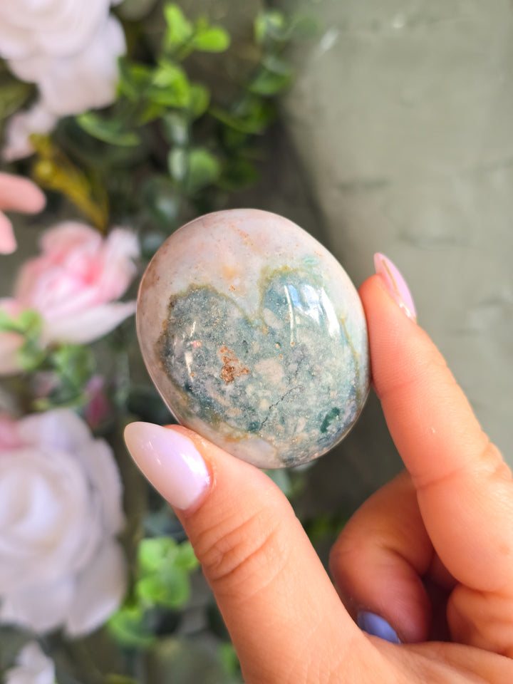 You Pick, Muted Pastel Sea Jasper Palm Stone