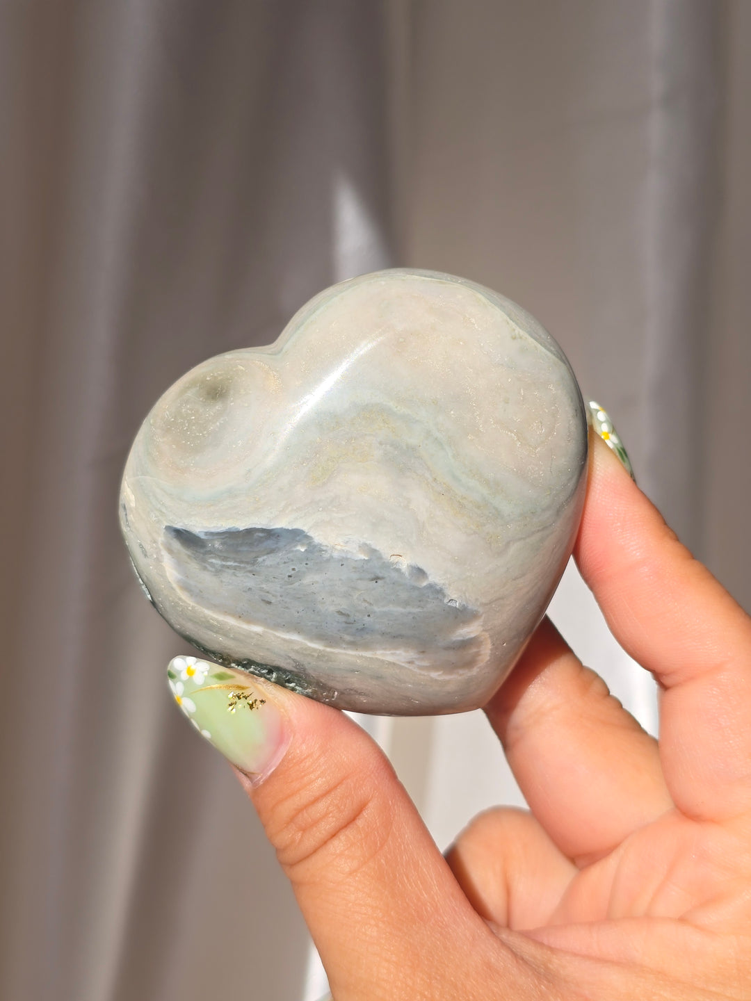 Sea Jasper Puffy Heart m13