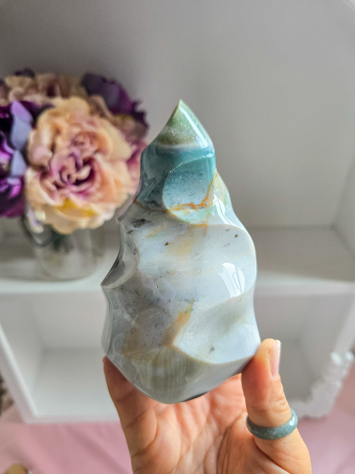 Pastel Sea Jasper Flame