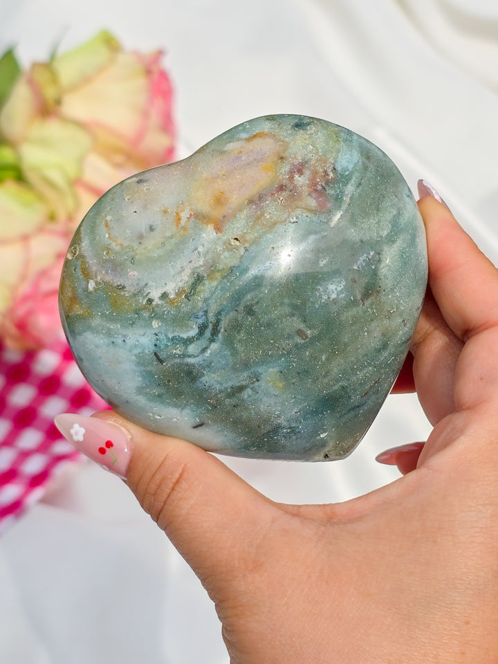 Sea Jasper Puffy Heart C