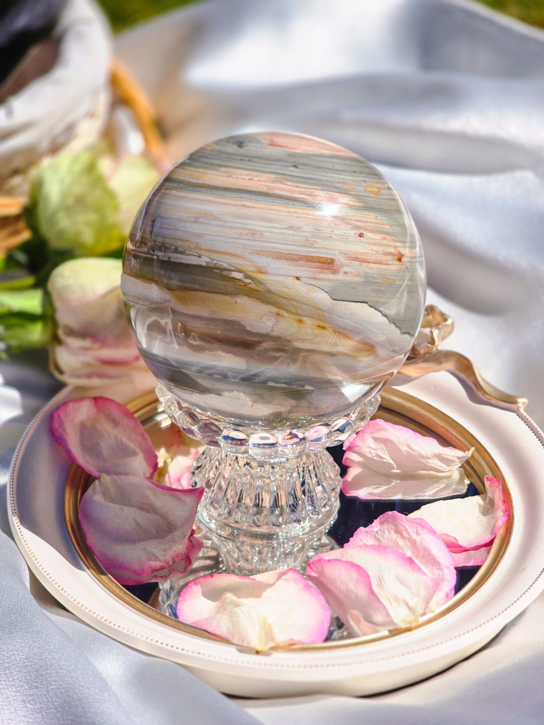 Zebra Jasper Statement Sphere A