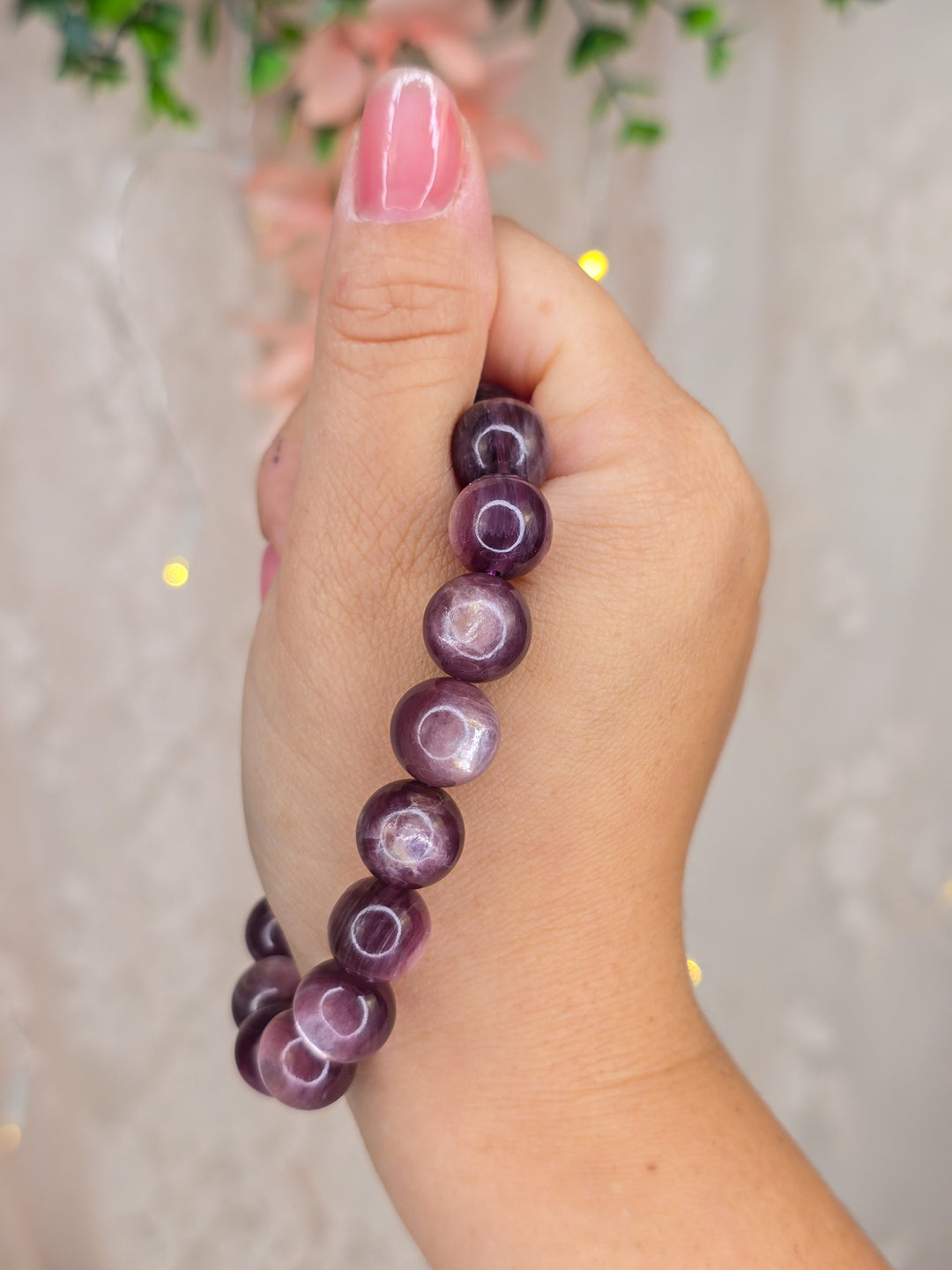 Purple Wine Gemmy Lepidolite Bracelets