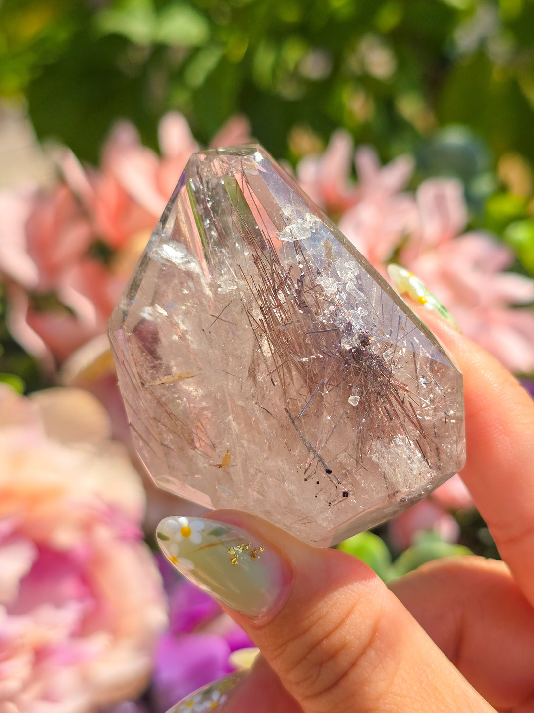 White Garden Quartz With Copper Rutile Gusher G1