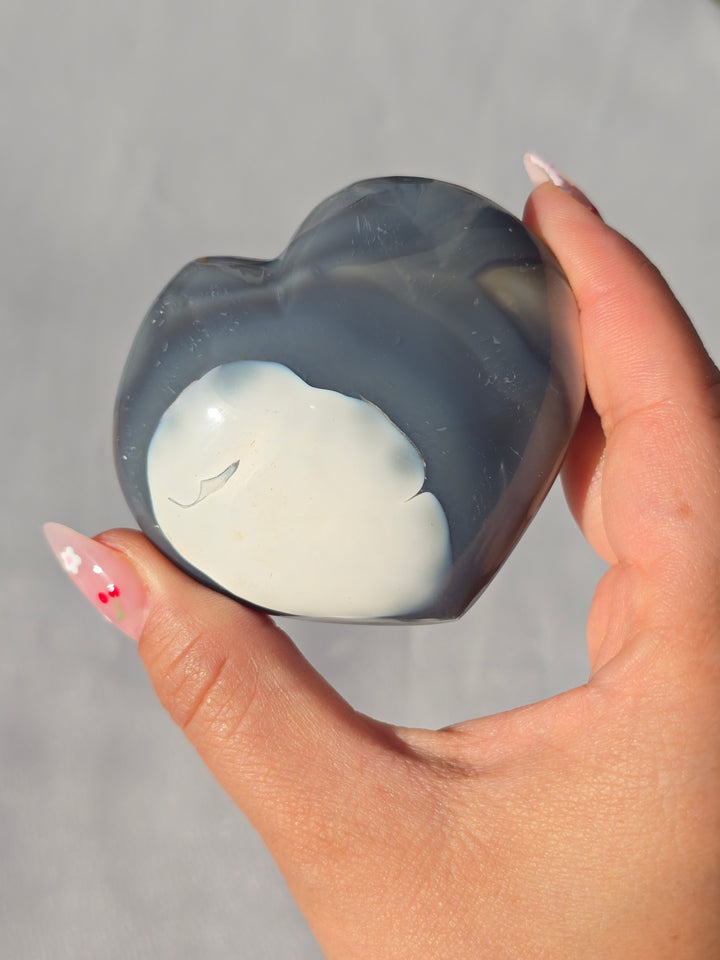 Orca Agate puffy Heart G