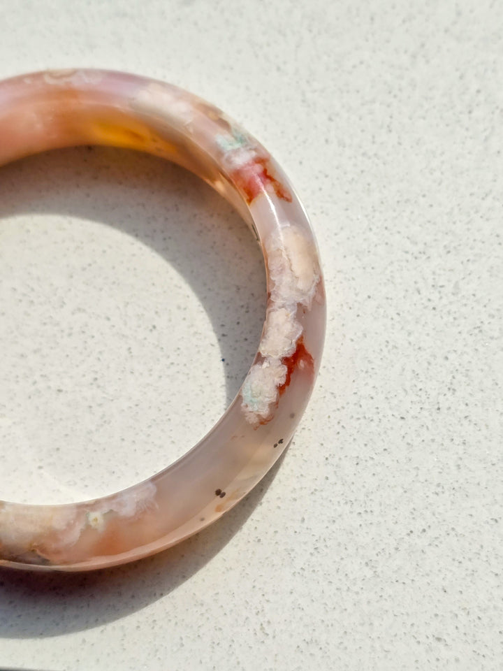 Flower Agate Bangle 57mm