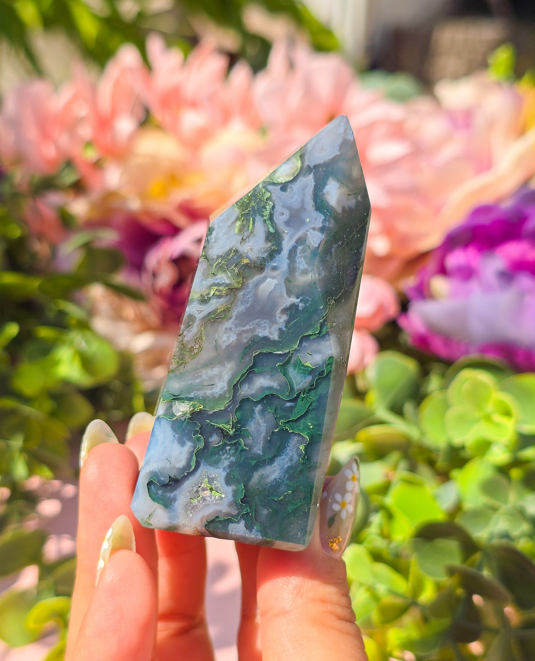 Moss Agate Chunky Tower D2