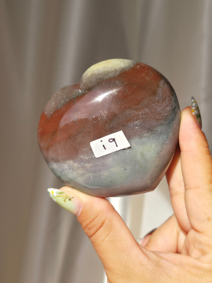 Sea Jasper Puffy Heart i9