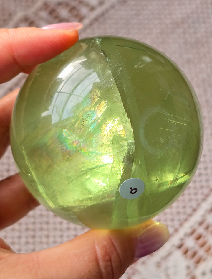 Green Apple 🍏 Fluorite Sphere b