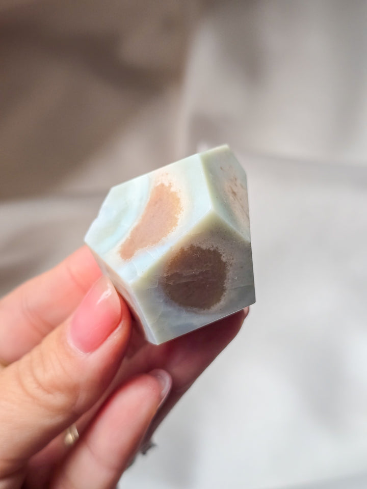 Milky Green Flower Agate Gushers