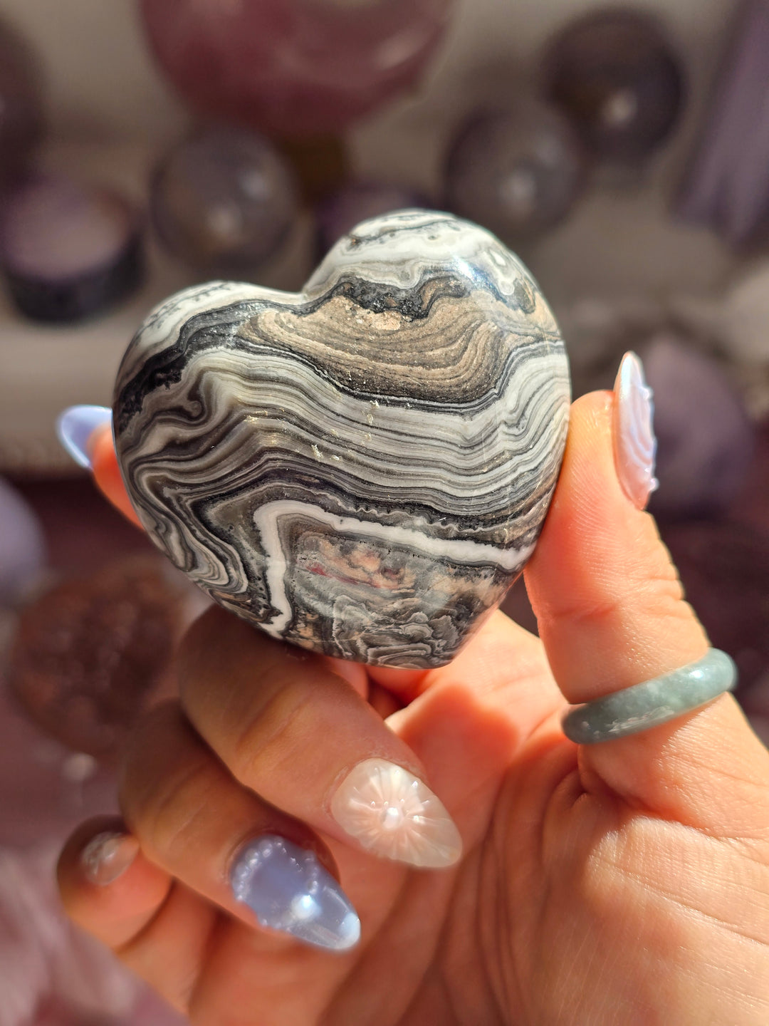You Pick , Zebra Jasper Puffy Heart