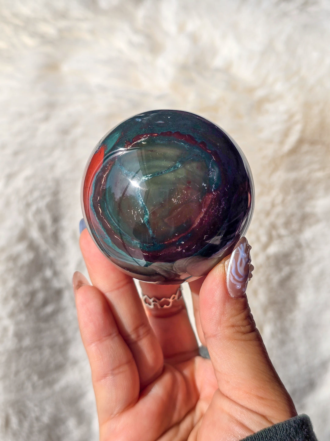 Hunter Green/ Teal Sea Jasper Sphere