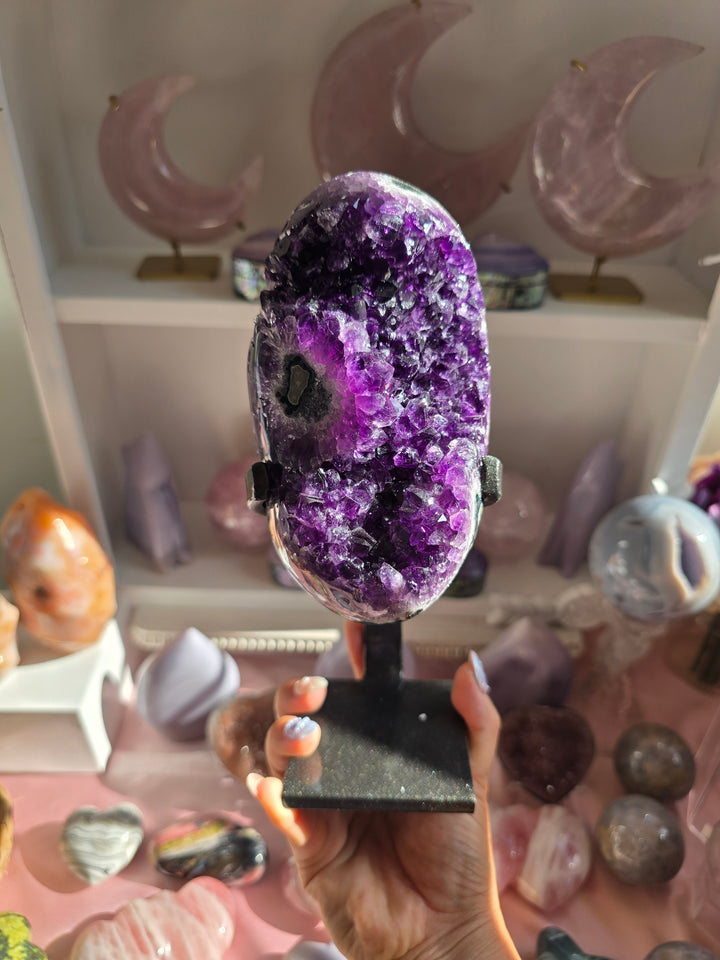 Grape Jam Amethyst On Stand