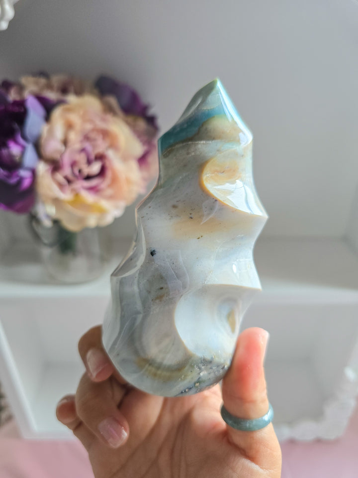 Pastel Sea Jasper Flame