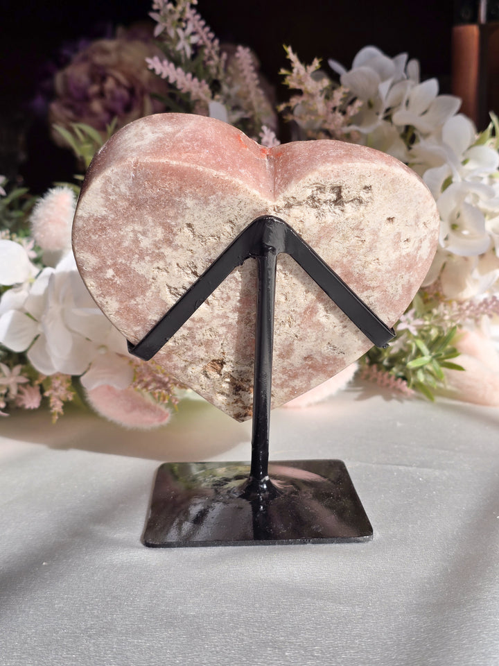 Pink Amethyst 💖 Heart on Stand