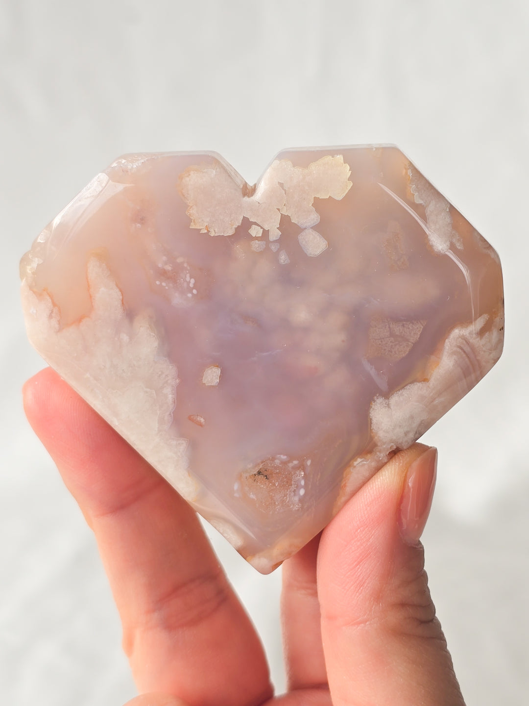 You Pick, Faceted Flower Agate Heart