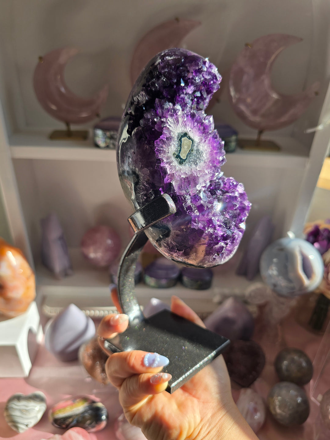 Grape Jam Amethyst On Stand