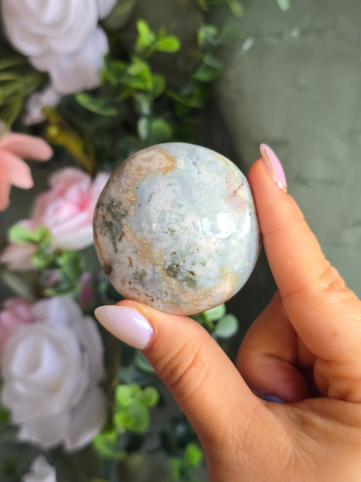 You Pick, Muted Pastel Sea Jasper Palm Stone