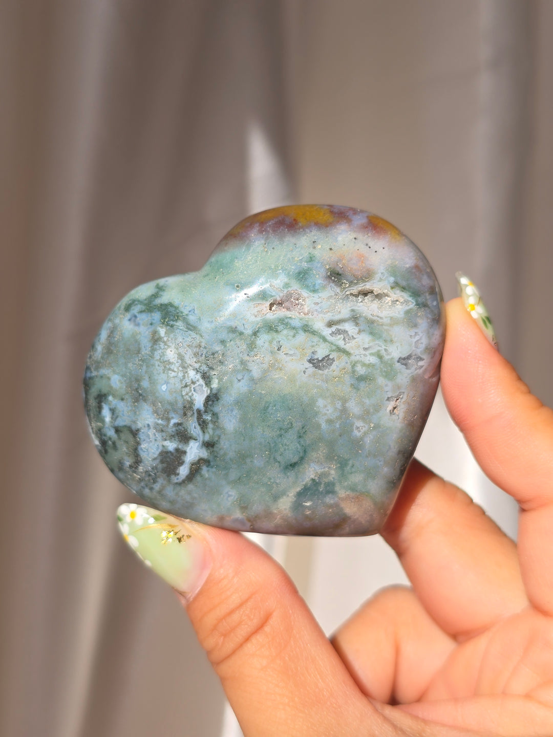 Sea Jasper Puffy Heart n14