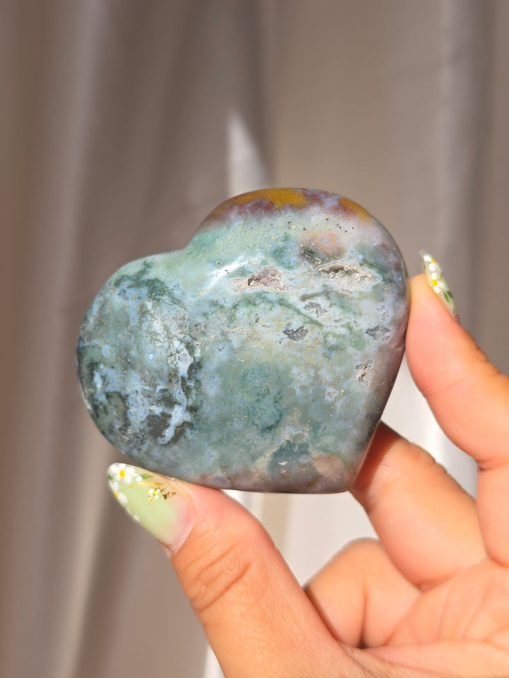 Sea Jasper Puffy Heart n14