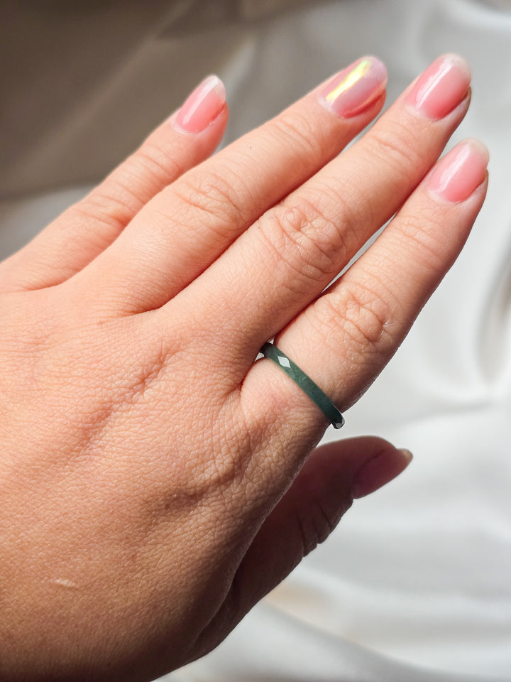 Faceted Jade Rings