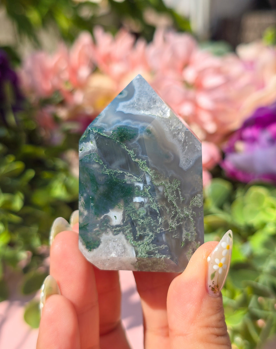 Moss Agate Chunky Tower D3