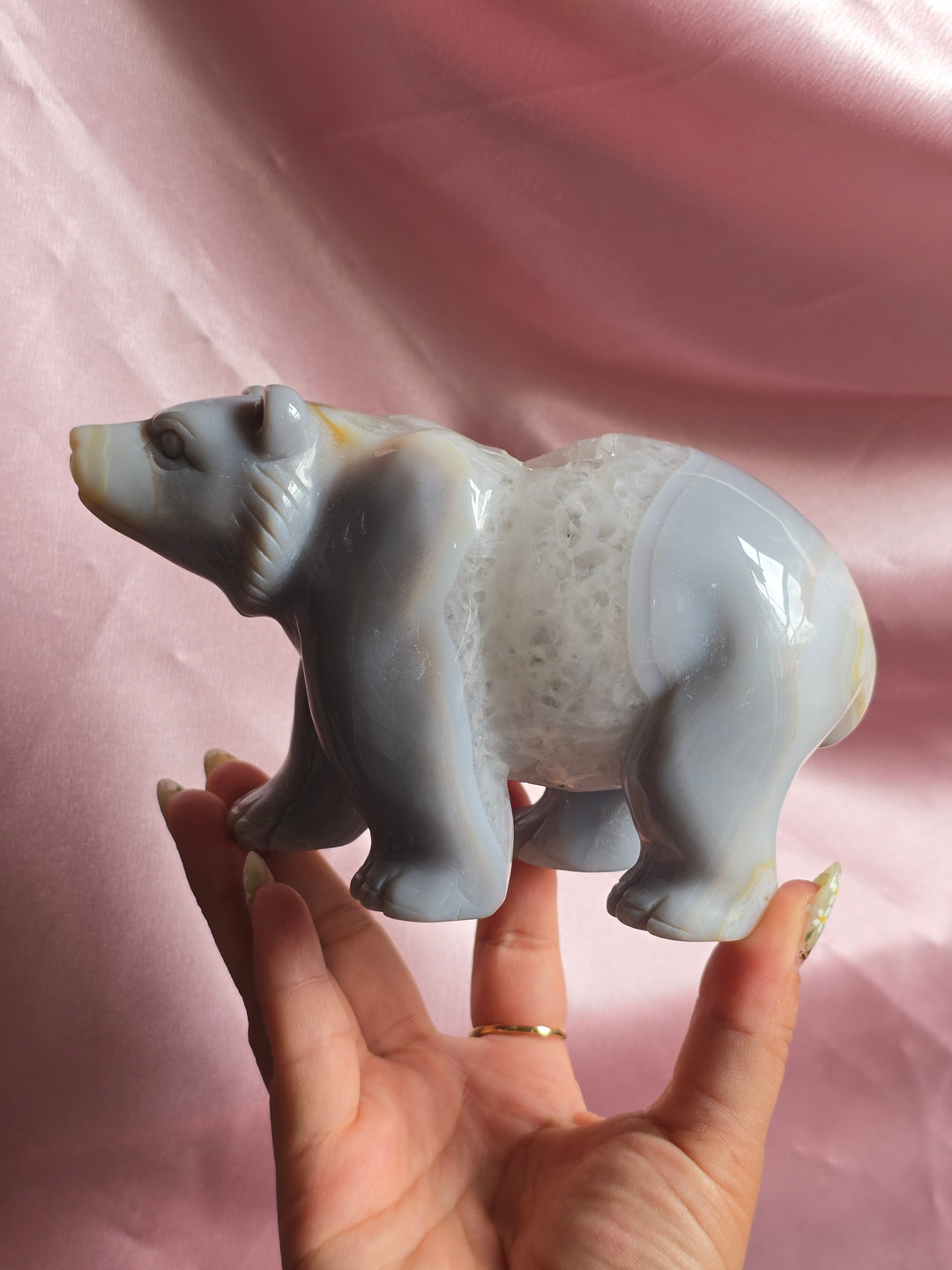 Druzy Banded Agate Bear B (see notes)