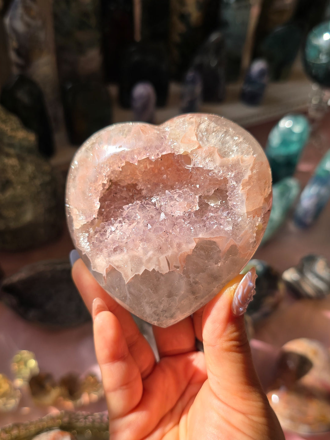 Ballerina Pink 🩰 Rainbow Amethyst Heart