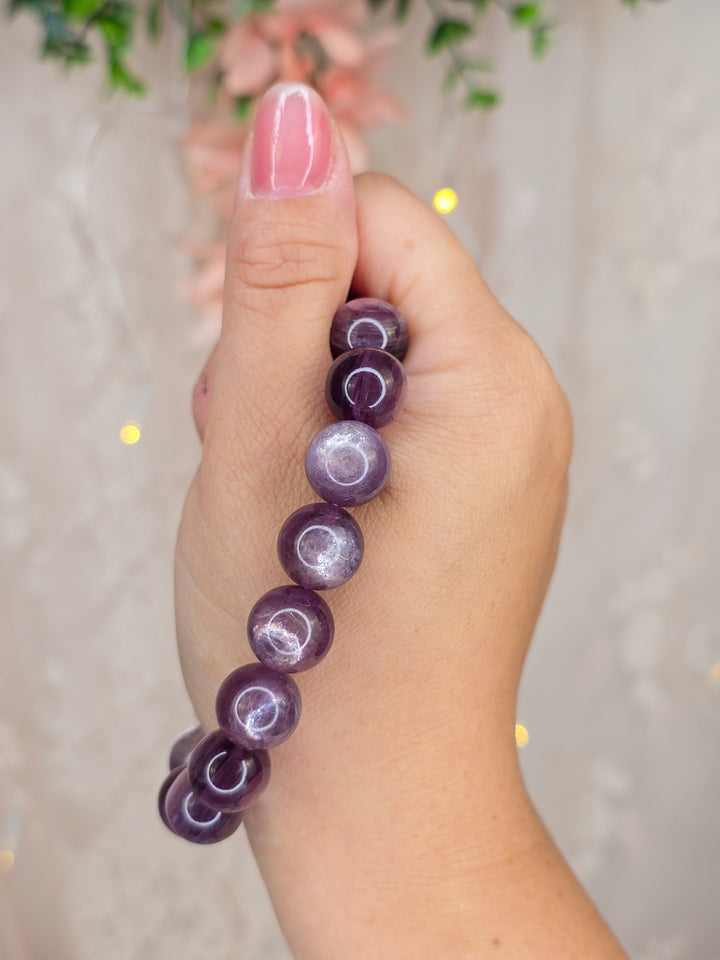 Purple Wine Gemmy Lepidolite Bracelets