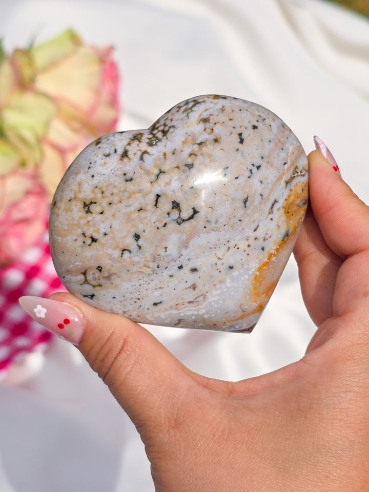 Sea Jasper Puffy Heart G
