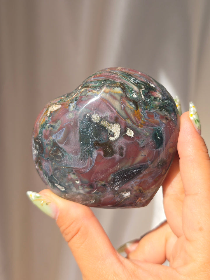 Sea Jasper Puffy Heart c3