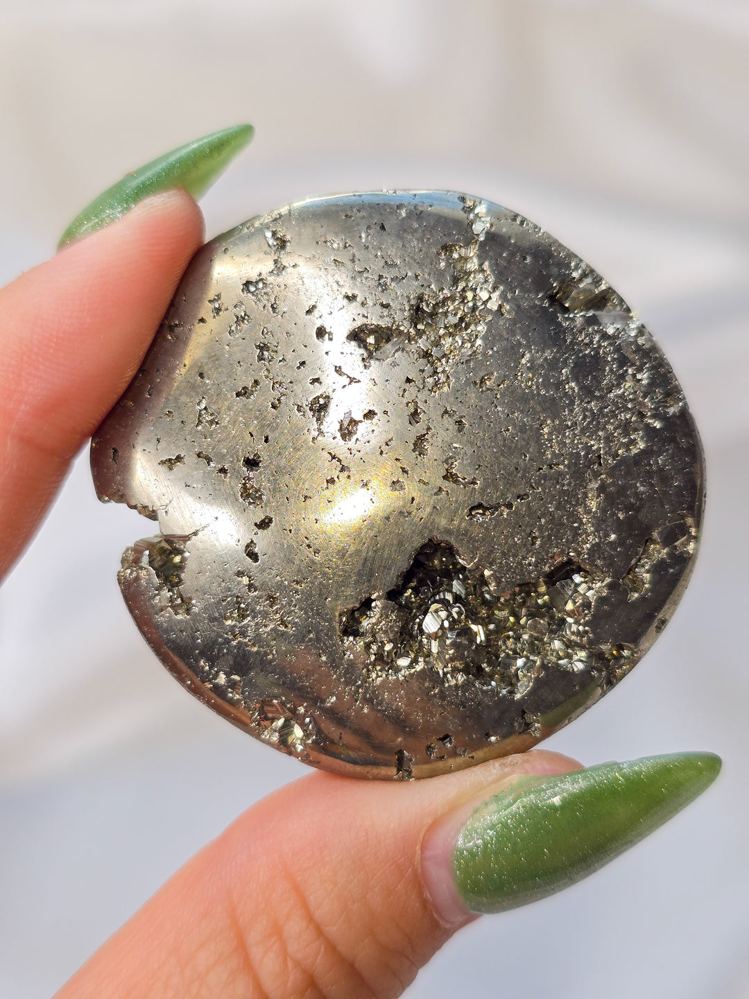 Druzy Pyrite Flat Stone