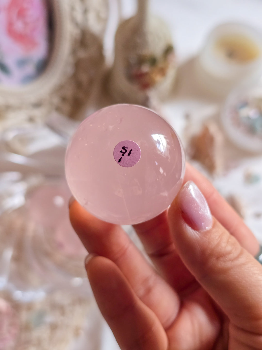 Rose Water Rose Quartz Sphere i
