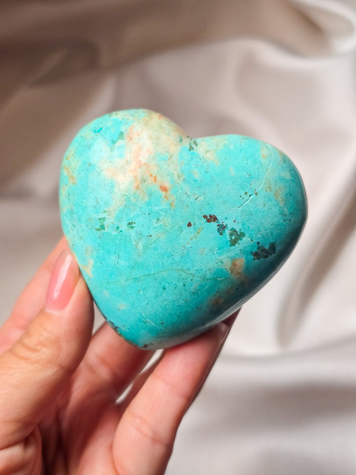 Peruvian Chrysocolla Puffy Heart B