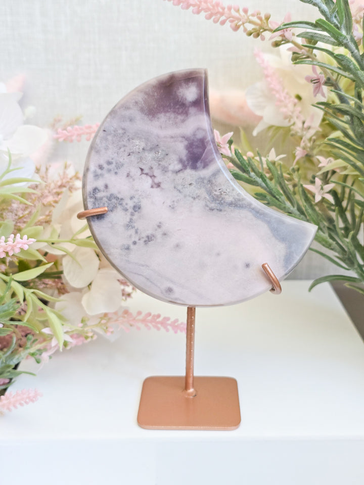Pink Amethyst Moon On Stands