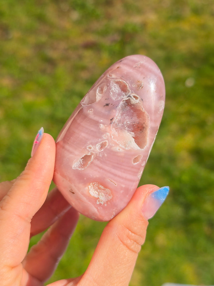Sugar Druzy Pink Opal Palm Stones From Peru