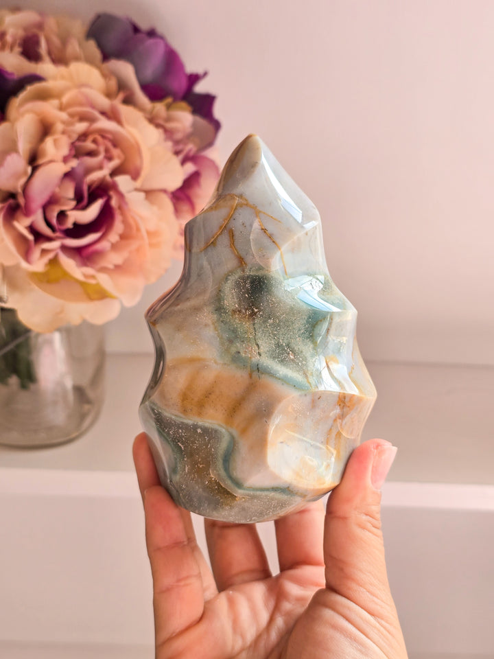 "Green Mist" Sea Jasper Flame