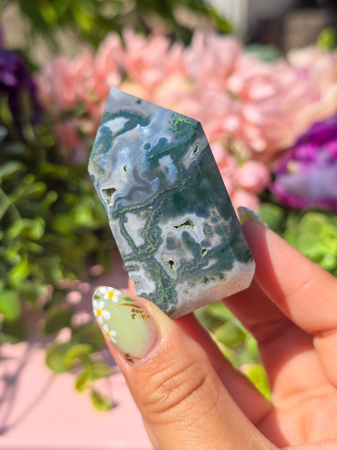 Moss Agate Chunky Tower D3