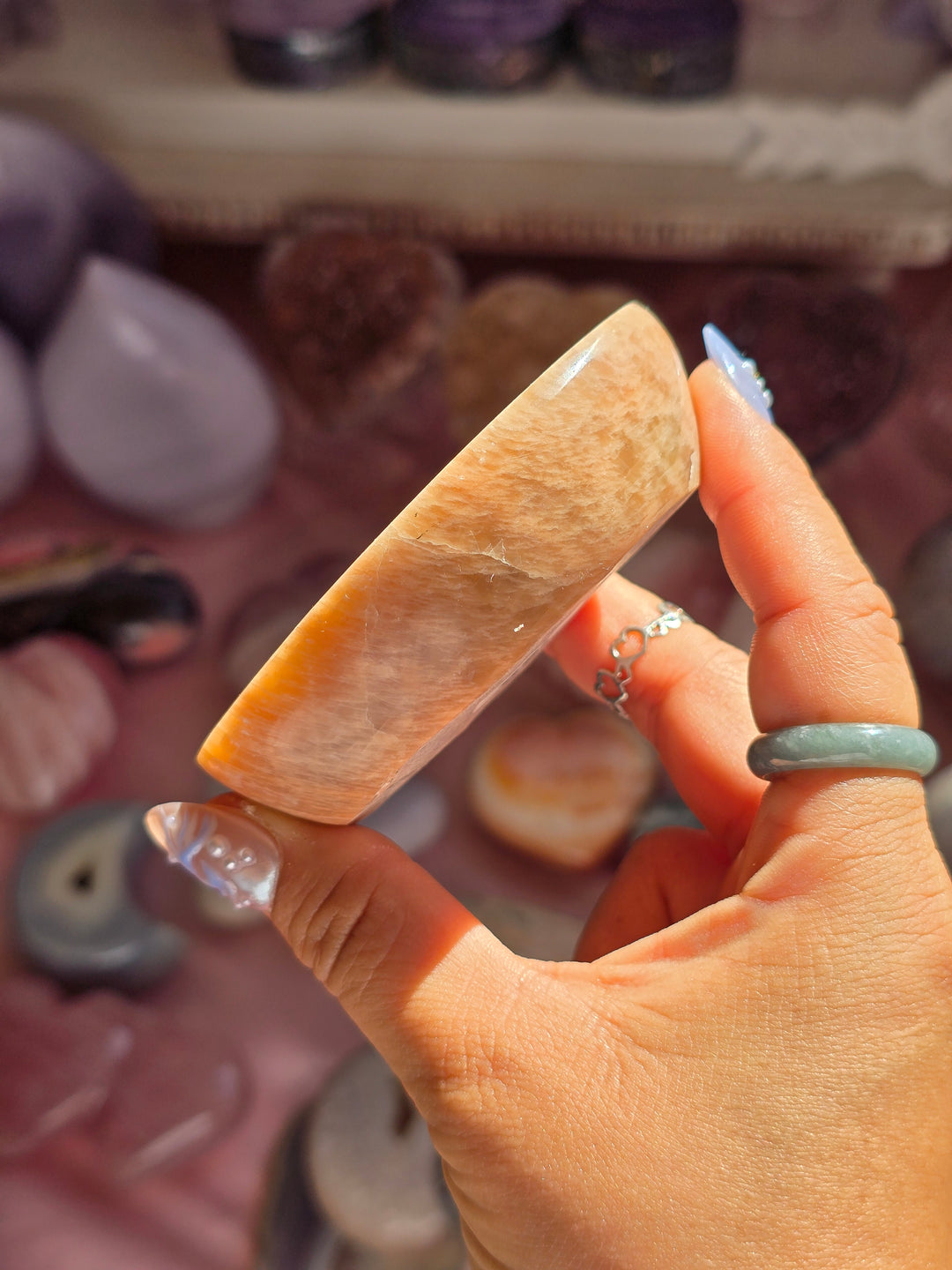 Peach Moonstone Jewelry Bowl