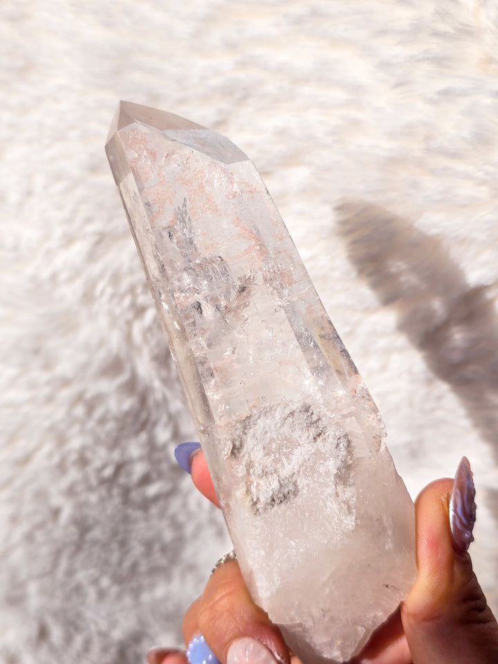 Pink Lemurian Quartz Point