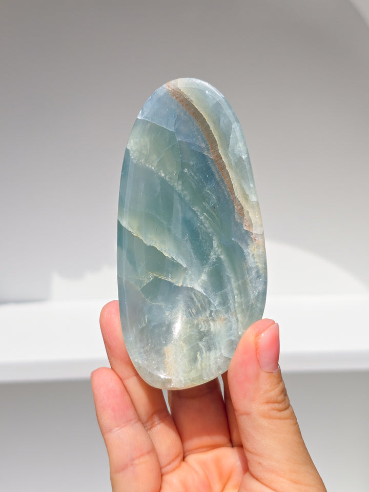Lemurian Aquatine Calcite Bowl